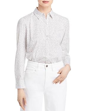 T Tahari Typed Font Print Shirt