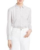 T Tahari Typed Font Print Shirt
