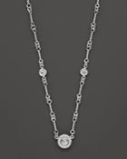 Roberto Coin 18 Kt. White Gold/diamond Cluster Necklace