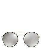 Prada Catwalk Round Mirrored Sunglasses, 54mm