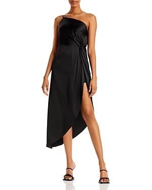 Aqua One Shoulder Asymmetric Midi Dress - 100% Exclusive