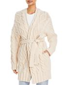 Vanessa Bruno Suzanne Belted Cable Knit Cardigan