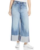 Marina Rinaldi Idillico High-rise Cropped Wide-leg Jeans In Ski Blue