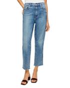 7 For All Mankind High Waist Cropped Straight Leg Jeans In Sloan Vintage Blue