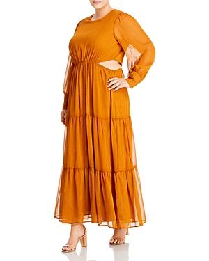 Wayf Plus Gina Tiered Cutout Maxi Dress