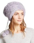 Maximilian Furs Pompom Knit Mink Fur Hat - 100% Exclusive