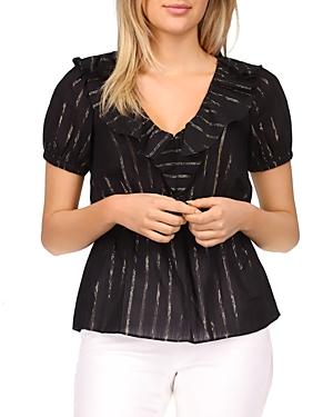 Michael Michael Kors Striped Ruffle Top