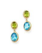 Bloomingdale's Blue Topaz & Peridot Drop Earrings In 14k Yellow Gold - 100% Exclusive