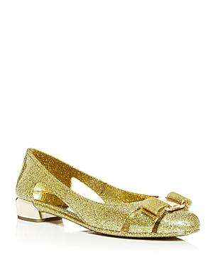 Salvatore Ferragamo Women's Vara Glitter Jelly Flats