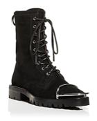Alexander Wang Women's Kennah Round Toe Suede Lace-up Boots