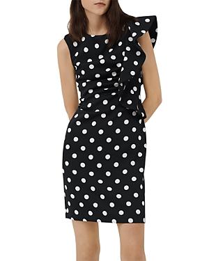 Marella Adelchi Polka Dot Ruffle Sheath Dress