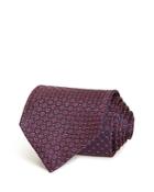 Ermenegildo Zegna Embroidered Square Grid Silk Classic Tie