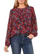 Vince Camuto Floral Print Pleated Blouse