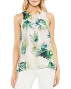 Vince Camuto Sunlit Palm Sleeveless Blouse