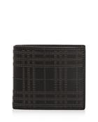 Burberry Perforated Check Leather Bi-fold Wallet
