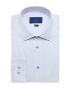 David Donahue Cotton Micro Dot Trim Fit Dress Shirt