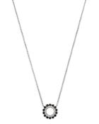 Bloomingdale's Black & White Diamond Circle Pendant Necklace In 14k White Gold, 16 - 100% Exclusive