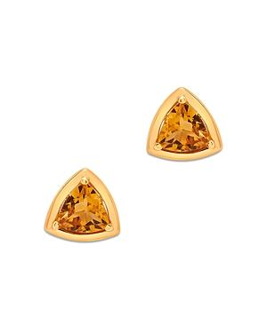 Bloomingdale's Citrine Trillion Stud Earrings In 14k Yellow Gold - 100% Exclusive