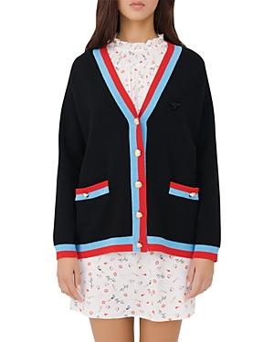 Maje Mysweetie Contrast Trim Cardigan