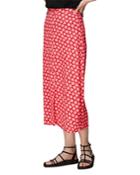 Whistles Red Daisy Button Front Skirt