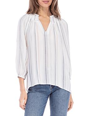 B Collection By Bobeau Striped Smocked Peasant Top
