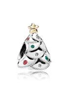 Pandora Charm - Sterling Silver, 14k Gold & Cubic Zirconia Festive Tree, Moments Collection