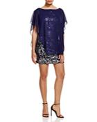 Laundry By Shelli Segal Sequined Chiffon Overlay Dress