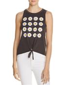 Chaser Tie Front Daisy Graphic Muscle Tee