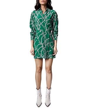 Zadig & Voltaire Ravy Chain Print Silk Mini Dress