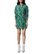 Zadig & Voltaire Ravy Chain Print Silk Mini Dress