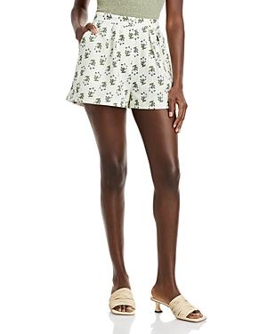 Rhode Shanti Pleated Floral Print Linen Shorts