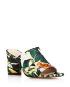 Stuart Weitzman Women's Slideon Floral Print High Heel Slide Sandals