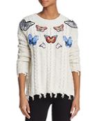 Sunset + Spring Butterfly Cable-knit Sweater - 100% Exclusive