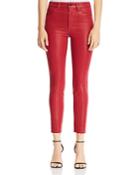 Joe's Jeans Charlie Coated Ankle Skinny Jeans In Ruby Red