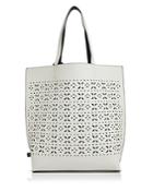 Echo North/south Reversible Laser-cut Leather Tote