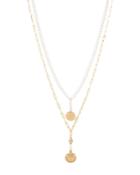 Aqua Bead Layered Medallion Drop Pendant Necklace, 17 - 100% Exclusive