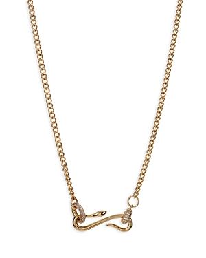 Luv Aj Pave Ring & Snake Hook Pendant Necklace In Gold Tone, 15.5