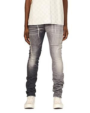 Purple Brand P001 Skinny Fit Crease Faded Jeans In Two Tone Black