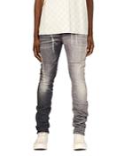 Purple Brand P001 Skinny Fit Crease Faded Jeans In Two Tone Black