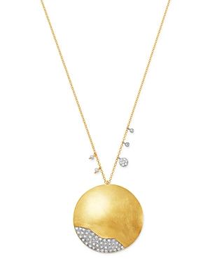 Meira T 14k Yellow & White Gold Diamond & Pearl Disc Pendant Necklace, 18