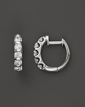 Diamond Bar Band Hoop Earrings In 14k White Gold, 1.0 Ct. T.w. - 100% Exclusive