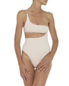 Stella Mccartney Embellished One Shoulder Asymmetric One Piece Swimsuit