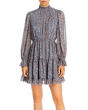 Aqua Mock Neck Ruffled Dress - 100% Exclusive