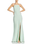 Aqua Embellished-strap Gown - 100% Exclusive