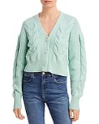 Rag & Bone Taylor Cable Knit Puff Sleeve Cardigan