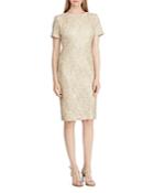 Lauren Ralph Lauren Short-sleeve Floral-lace Dress