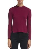 Whistles Notched-hem Cropped Sweater