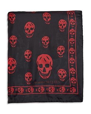 Alexander Mcqueen Classic Skull Print Silk Scarf