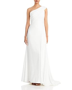Tadashi Shoji Crepe One Shoulder Gown
