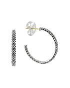 Lagos Sterling Silver Signature Caviar Hoop Earrings